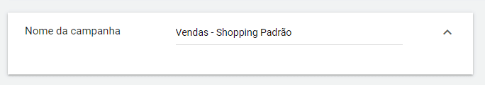 nome campanha padrão do google shopping