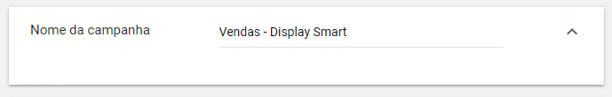 nome da campanha smart display